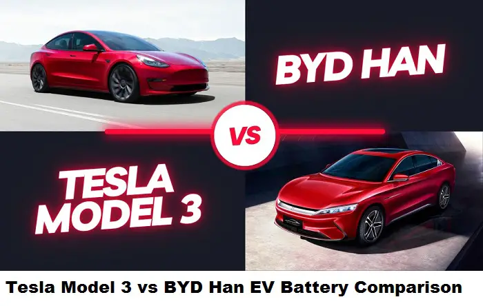 Tesla Model 3 vs BYD Han EV Battery Comparison