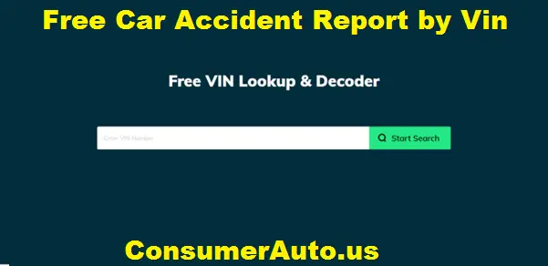 free car accident report by vin