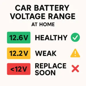 car battery voltage at home